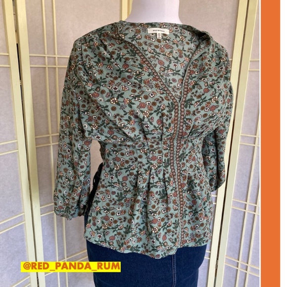 Peplum Floral Blouse with Sash - Picture 3 of 13